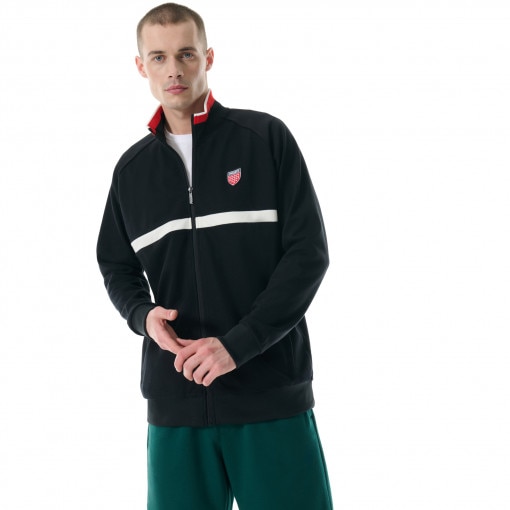 PROSTO Męska bluza dresowa rozpinana bez kaptura Prosto Tracktop Icool  czarna Głęboka czerń