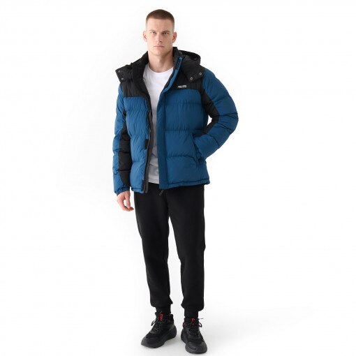 Męska kurtka puchowa pikowana Prosto Winter Adament 3.0 Camo - niebieska