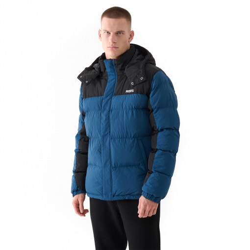 PROSTO Męska kurtka puchowa pikowana Prosto Winter Adament 3.0 Camo niebieska Turkusowy
