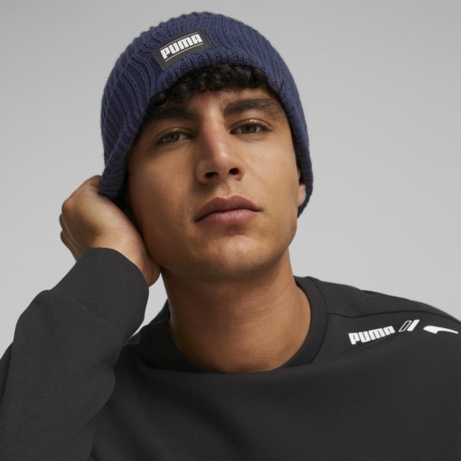 Czapka zimowa uniseks PUMA Ribbed Classic Cuff Beanie - granatowa