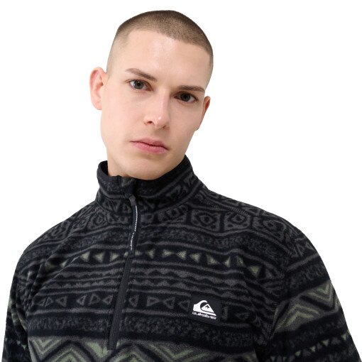 Męski polar nierozpinany bez kaptura Quiksilver Aker HZ Fleece - czarny