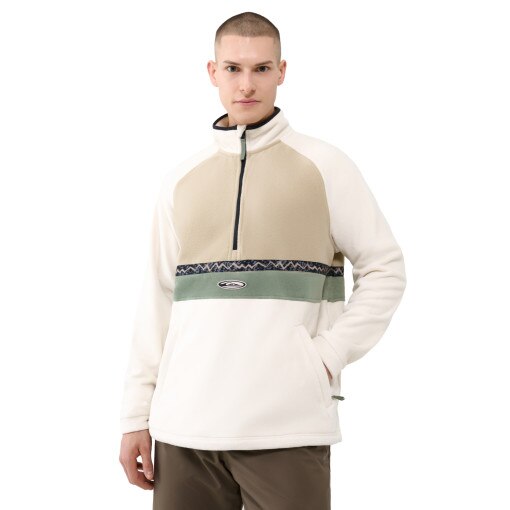 QUIKSILVER Męski polar nierozpinany bez kaptura Quiksilver Champagne Powder Half Zip Sweatshirt  biały Biały