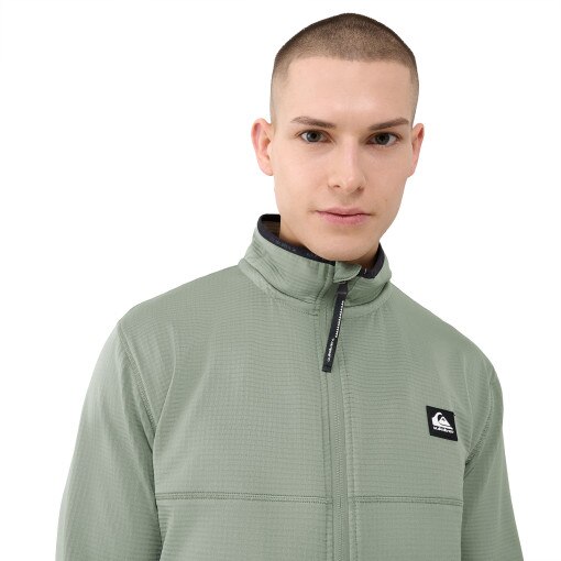 Męski polar nierozpinany bez kaptura Quiksilver Step Point Zip Up Fleece - zielony