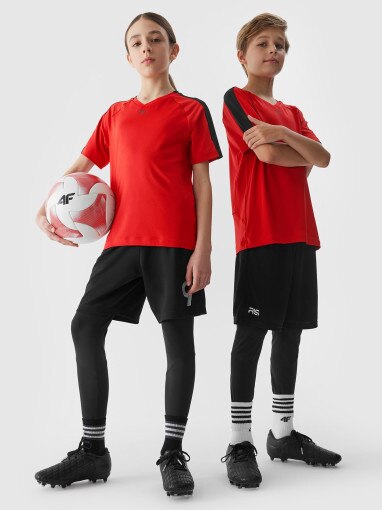 RL9 JUNIOR Dziecięca koszulka piłkarska Robert Lewandowski x 4F RL9JSSS24TFTSU0931  czerwona Czerwony