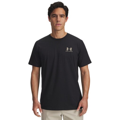 UNDER ARMOUR Męski tshirt z nadrukiem Under Armour UA M Sportstyle LC SS  czarny Czarny