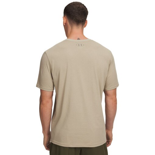 Męski t-shirt z nadrukiem Under Armour UA M Sportstyle LC SS - beżowy