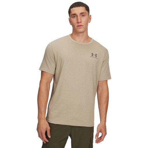 UNDER ARMOUR Męski tshirt z nadrukiem Under Armour UA M Sportstyle LC SS  beżowy Beżowy