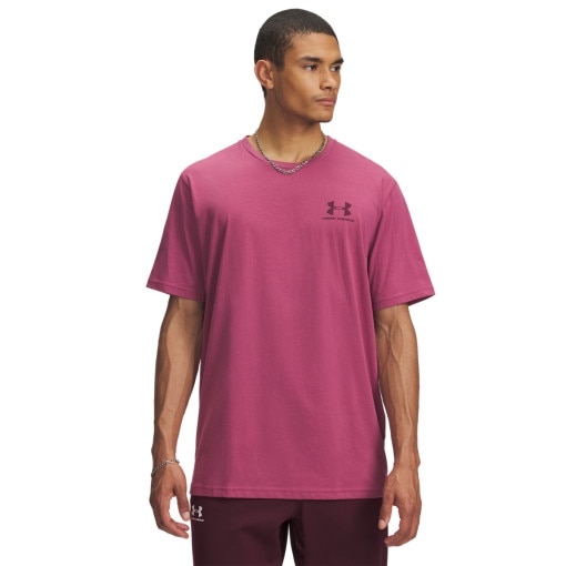 UNDER ARMOUR Męski tshirt z nadrukiem Under Armour UA M Sportstyle LC SS  różowy Różowy