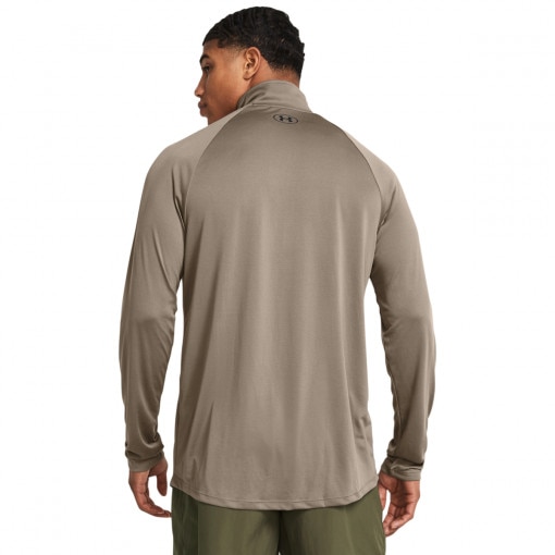 Męska bluza treningowa nierozpinana bez kaptura Under Armour UA Tech 2.0 1/2 Zip - brązowa