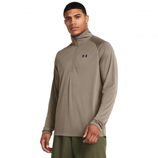 UNDER ARMOUR Męska bluza treningowa nierozpinana bez kaptura Under Armour UA Tech 2.0 1/2 Zip  brązowa Brązowy