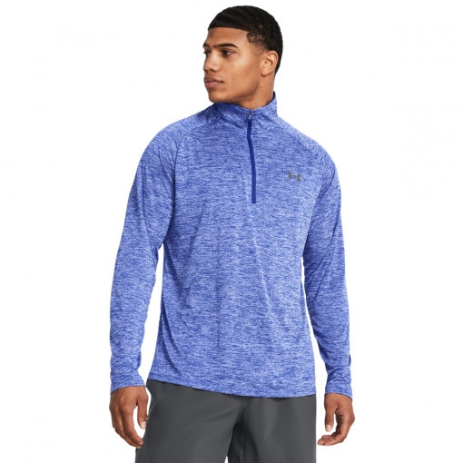 UNDER ARMOUR Męska bluza treningowa nierozpinana bez kaptura Under Armour UA Tech 2.0 1/2 Zip  niebieska Niebieski