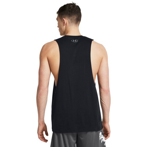 Męski top treningowy Under Armour UA LEFT CHEST CUT OFF TANK - czarny