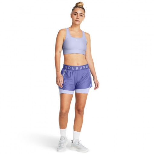 UNDER ARMOUR Damskie spodenki treningowe Under Armour Play Up 2in1 Shorts  fioletowe Fioletowy