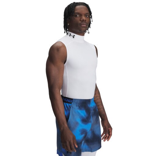 UNDER ARMOUR Męski top treningowy Under Armour UA Hg Armour Comp Mock Sl  biały Biały