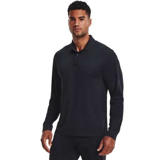 UNDER ARMOUR Męski longsleeve treningowy Under Armour UA Tactical Performance Polo 2.0 LS  granatowy Granatowy