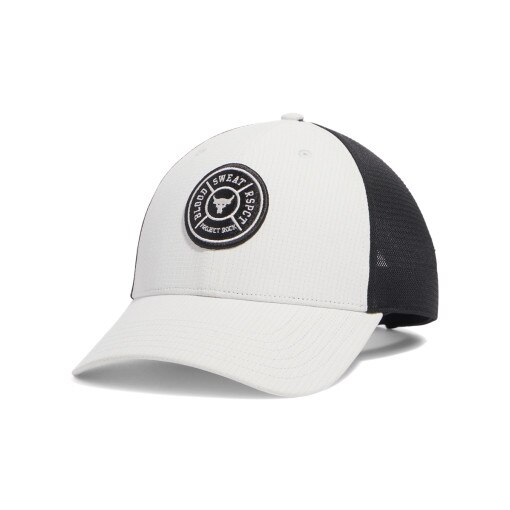 UNDER ARMOUR Męska czapka z daszkiem Under Armour Project Rock Trucker  biała Biały