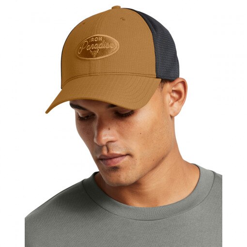 UNDER ARMOUR Męska czapka z daszkiem Under Armour Project Rock Trucker brązowa Brązowy