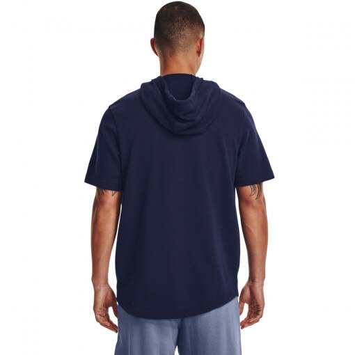 Męska bluza dresowa nierozpinana z krótkim rękawem Under Armour UA Rival Terry LC SS HD - granatowa