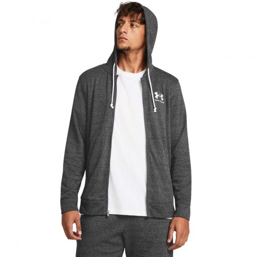 UNDER ARMOUR Męska bluza dresowa rozpinana z kapturem Under Armour UA Rival Terry LC FZ  szara Szary