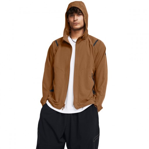 UNDER ARMOUR Męska kurtka treningowa Under Armour UA Unstoppable Jacket  brązowa Brązowy