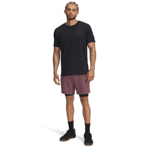 UNDER ARMOUR Męskie spodenki treningowe Under Armour UA Vanish Woven 2in1 Shorts  brązowe Brązowy