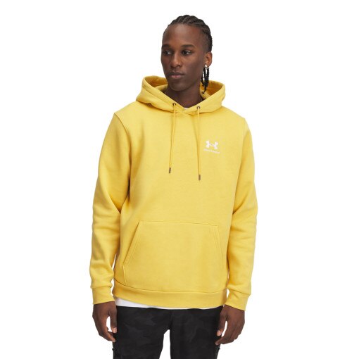 UNDER ARMOUR Męska bluza dresowa nierozpinana z kapturem Under Armour UA Icon Fleece Hoodie  żółta żółty