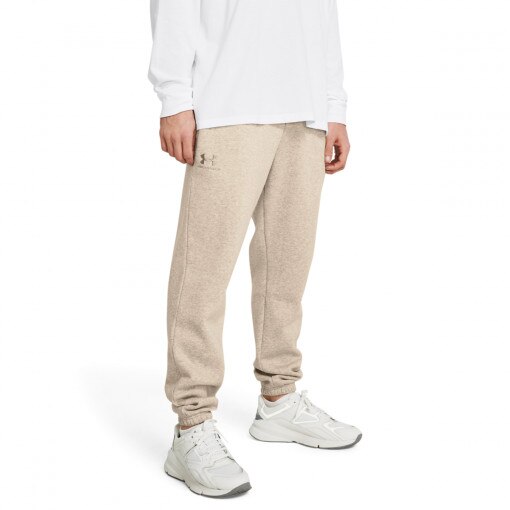 Meskie spodnie dresowe Under Armour UA Icon Fleece Jogger - beżowe