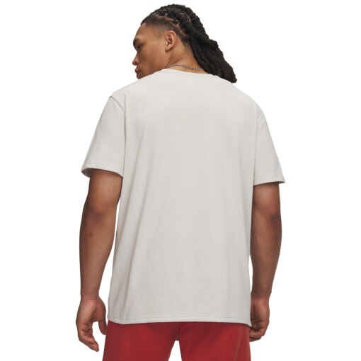 Męski t-shirt z nadrukiem Under Armour UA Logo Emb Heavyweight SS - biały