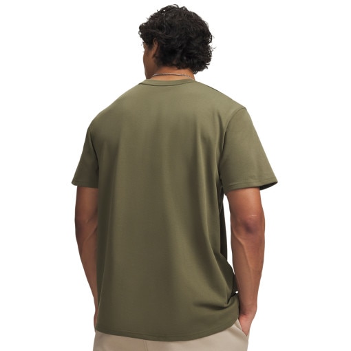 Męski t-shirt z nadrukiem Under Armour UA Logo Emb Heavyweight SS - khaki