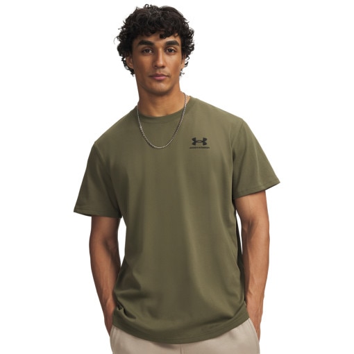 Obrazek dla: UNDER ARMOUR Męski tshirt z nadrukiem Under Armour UA Logo Emb Heavyweight SS  khaki Khaki