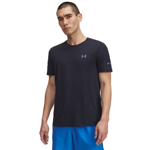 UNDER ARMOUR Męska koszulka do biegania Under Armour UA Seamless Stride SS  granatowa Granatowy