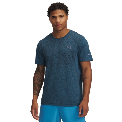 UNDER ARMOUR Męska koszulka do biegania Under Armour UA Seamless Stride SS  niebieska Niebieski
