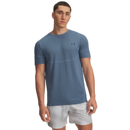 UNDER ARMOUR Męska koszulka treningowa Under Armour UA Vanish Elite Seamless SS  niebieska Niebieski
