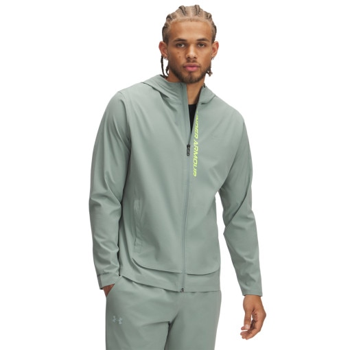 UNDER ARMOUR Męska kurtka do biegania Under Armour UA OutRun the STORM Jacket  zielona Zielony