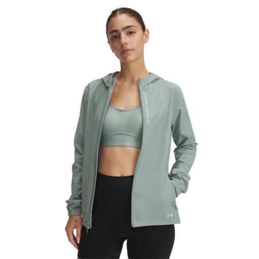 UNDER ARMOUR Damska kurtka do biegania Under Armour UA OutRun the Storm Jacket  zielona Zielony
