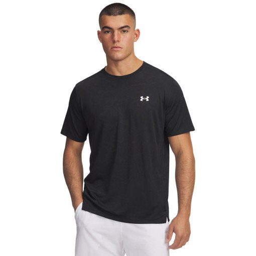 UNDER ARMOUR Męska koszulka treningowa Under Armour UA Tech Vent Jacquard SS czarna Czarny