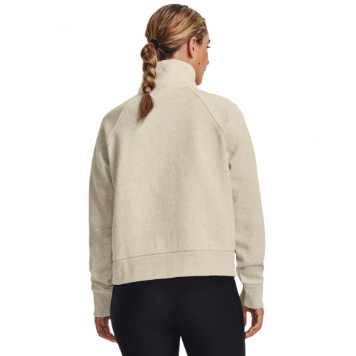 Damska bluza dresowa nierozpinana bez kaptura Under Armour UA Rival Fleece HZ - beżowa