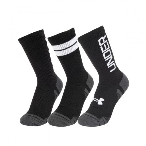 UNDER ARMOUR Skarpetki treningowe uniseks (3pack) Under Armour UA Perf Tech Nov Crew  czarne  Czarny