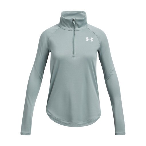 UNDER ARMOUR Dziewczęca bluza treningowa nierozpinana bez kaptura Under Armour Tech Graphic 1/2 Zip  zielona Zielony