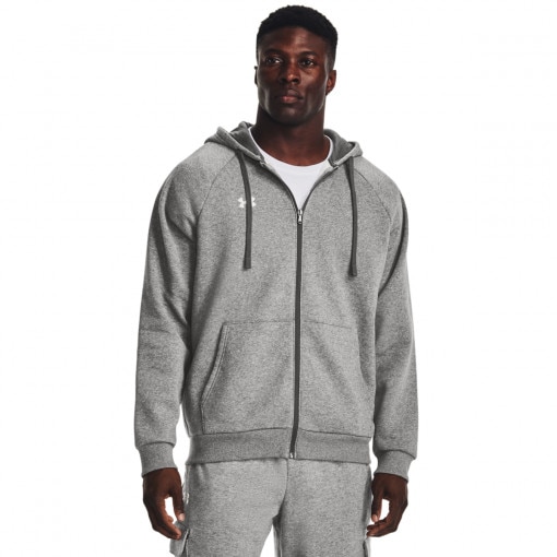 Obrazek dla: UNDER ARMOUR Męska bluza dresowa rozpinana z kapturem Under Armour UA Rival Fleece FZ Hoodie  szara Szary