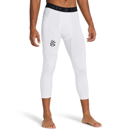 UNDER ARMOUR Męskie legginsy treningowe 3/4 Under Armour Curry Brand  białe Biały