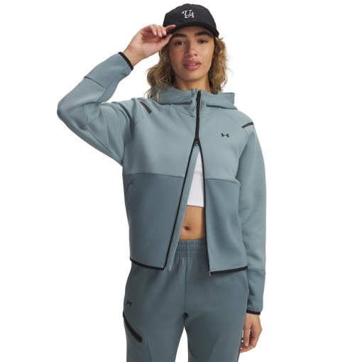  UNDER ARMOUR Damska bluza treningowa rozpinana z kapturem Under Armour Unstoppable Fleece FZ  niebieska Niebieski