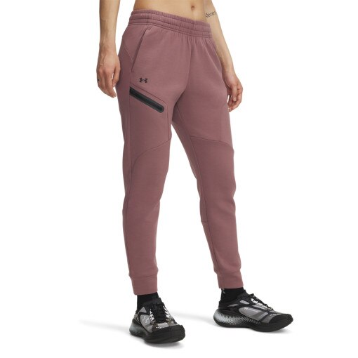 Damskie spodnie dresowe Under Armour Unstoppable Flc Jogger 1379846 - różowy
