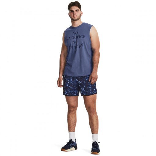 UNDER ARMOUR Męskie spodenki treningowe Under Armour Project Rock Mesh Shorts Pt  granatowe Granatowy