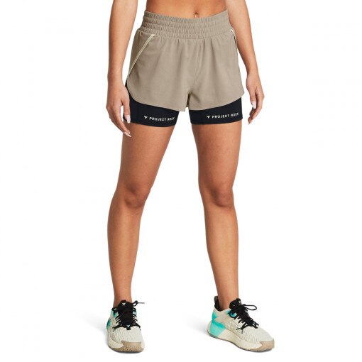 Damskie spodenki treningowe Project Rock Flex Short - beżowe