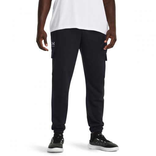 Męskie spodnie dresowe Under Armour UA Icon Fleece Cargo Pant - czarne