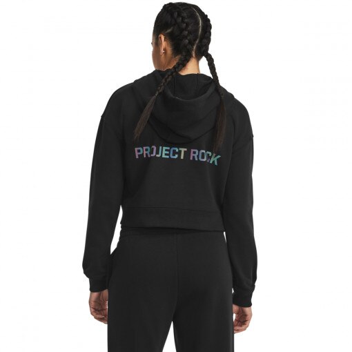 Damska bluza treningowa rozpinana z kapturem Under Armour Project Rock HW Terry FZ - czarna 