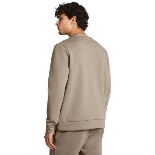 Męska bluza treningowa nierozpinana bez kaptura Under Armour UA Unstoppable Flc Crew - beżowa