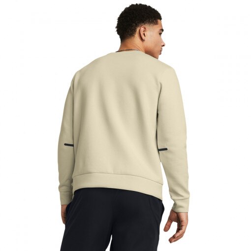 Męska bluza treningowa nierozpinana bez kaptura Under Armour UA Unstoppable Flc Crew - kremowa