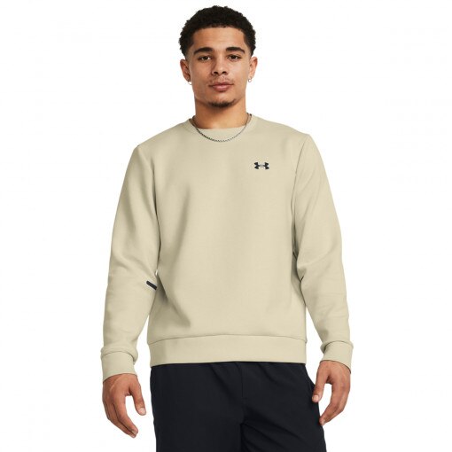 UNDER ARMOUR Męska bluza treningowa nierozpinana bez kaptura Under Armour UA Unstoppable Flc Crew  kremowa Kremowy